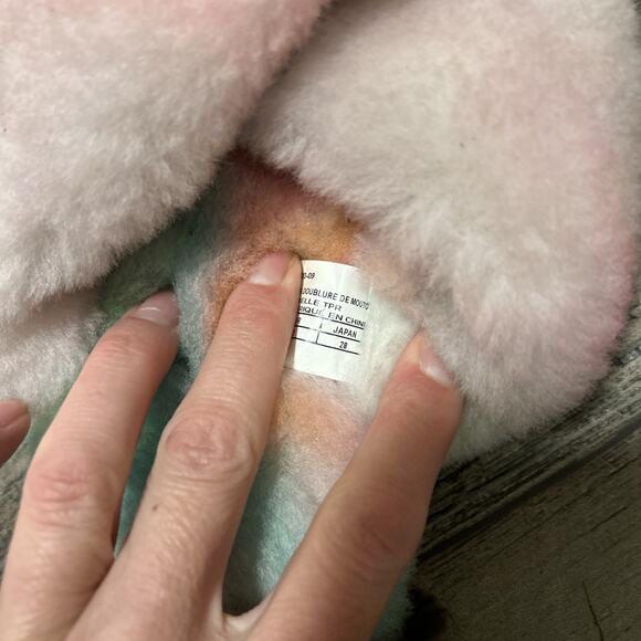 Emu Australia Mayberry Tie Dye W12655 Womens Pink Wool Slides Slippers Fluffy 11 - Picture 8 of 9